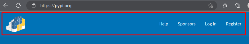 PyPI navigation bar