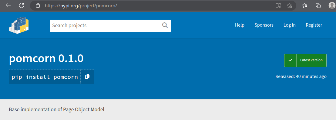 Package details page