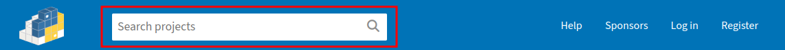 Search field on PyPI navigation bar